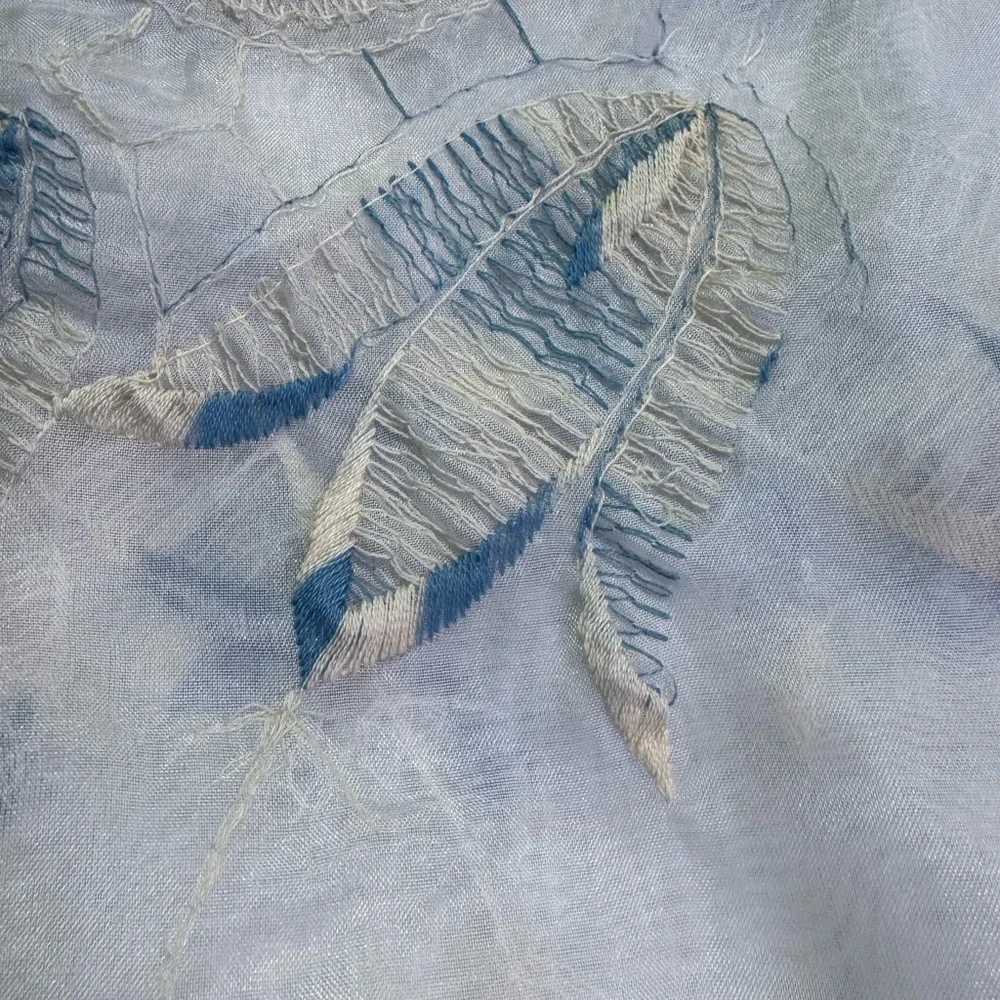 Vintage Embroidered Curtain Panel